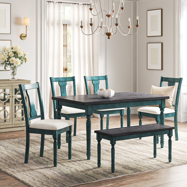 Teal dining room discount table